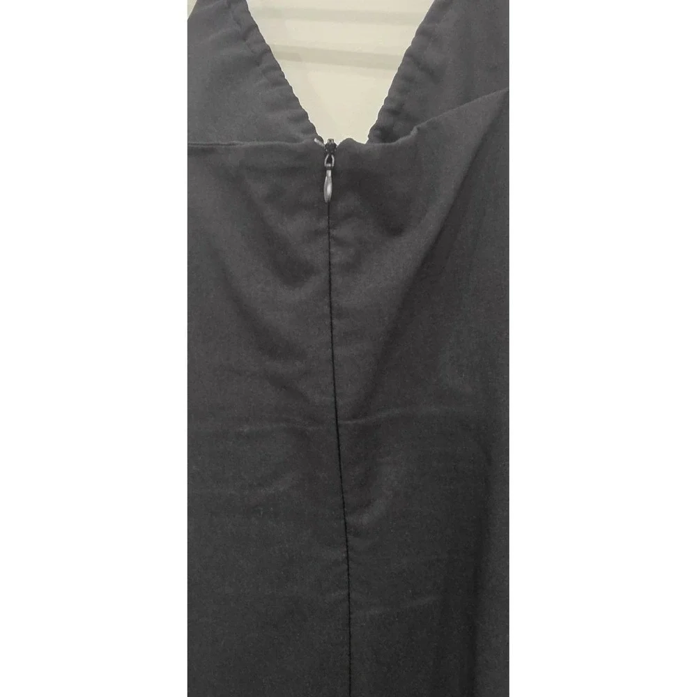 Zara Black Cutout Midi Dress Bamboo‎ Ring Halter Ruched XL